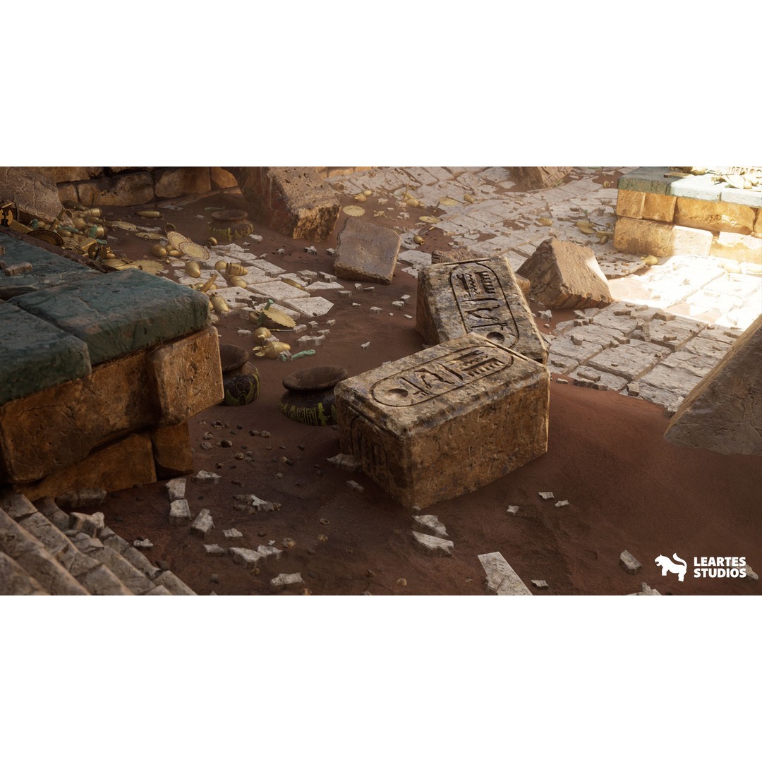 Egyptian Temple 3D Model – Low Poly Game Asset, FBX, PBR - View 17