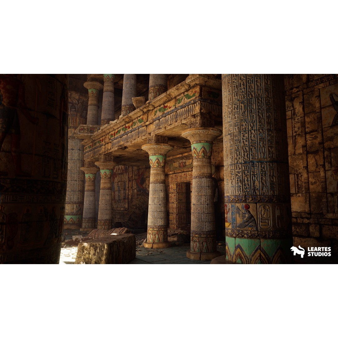 Egyptian Temple 3D Model – Low Poly Game Asset, FBX, PBR - View 18