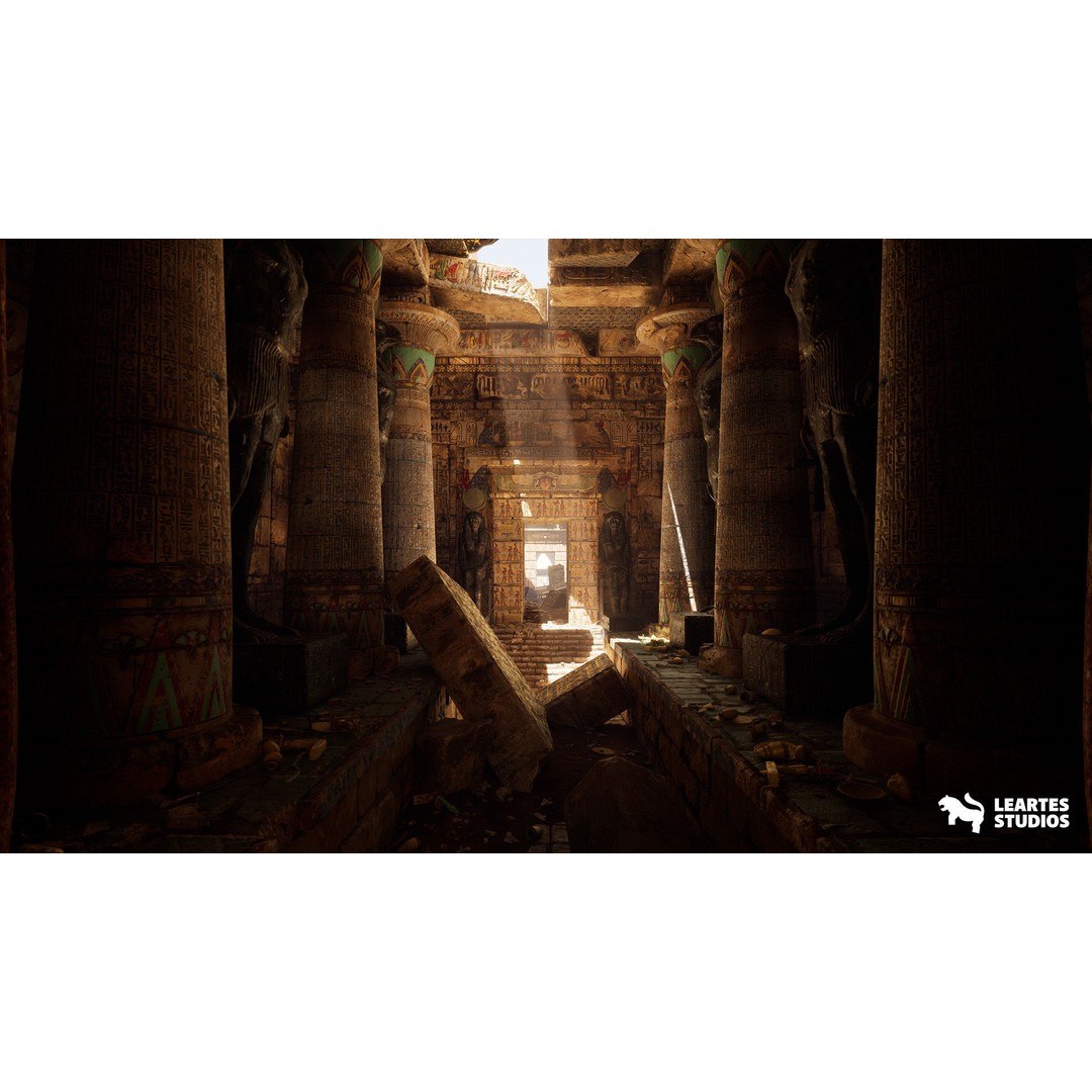 Egyptian Temple 3D Model – Low Poly Game Asset, FBX, PBR - View 22
