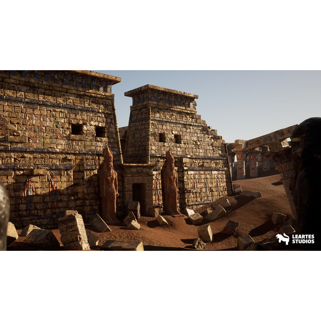 Egyptian Temple 3D Model – Low Poly Game Asset, FBX, PBR - View 24