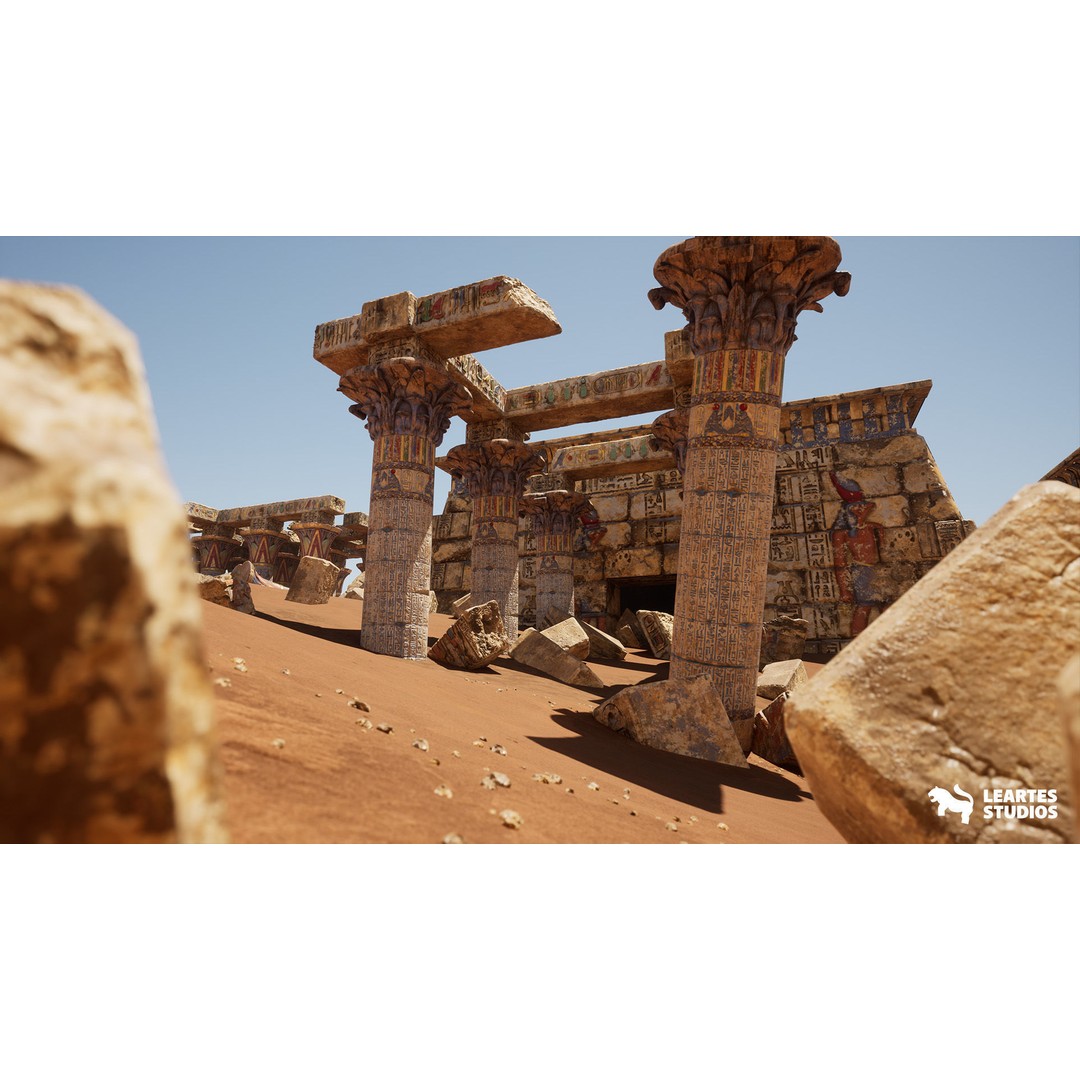 Egyptian Temple 3D Model – Low Poly Game Asset, FBX, PBR - View 25