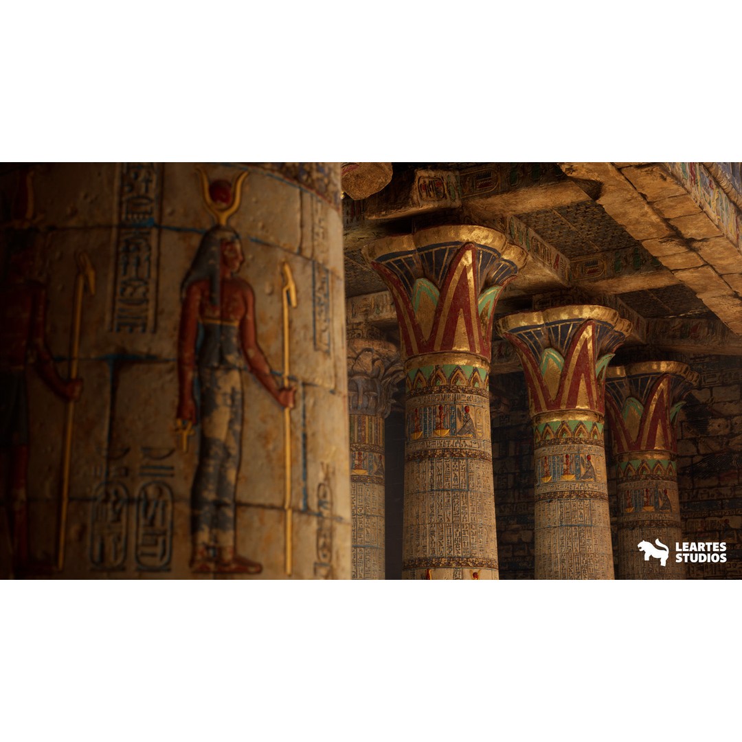 Egyptian Temple 3D Model – Low Poly Game Asset, FBX, PBR - View 26