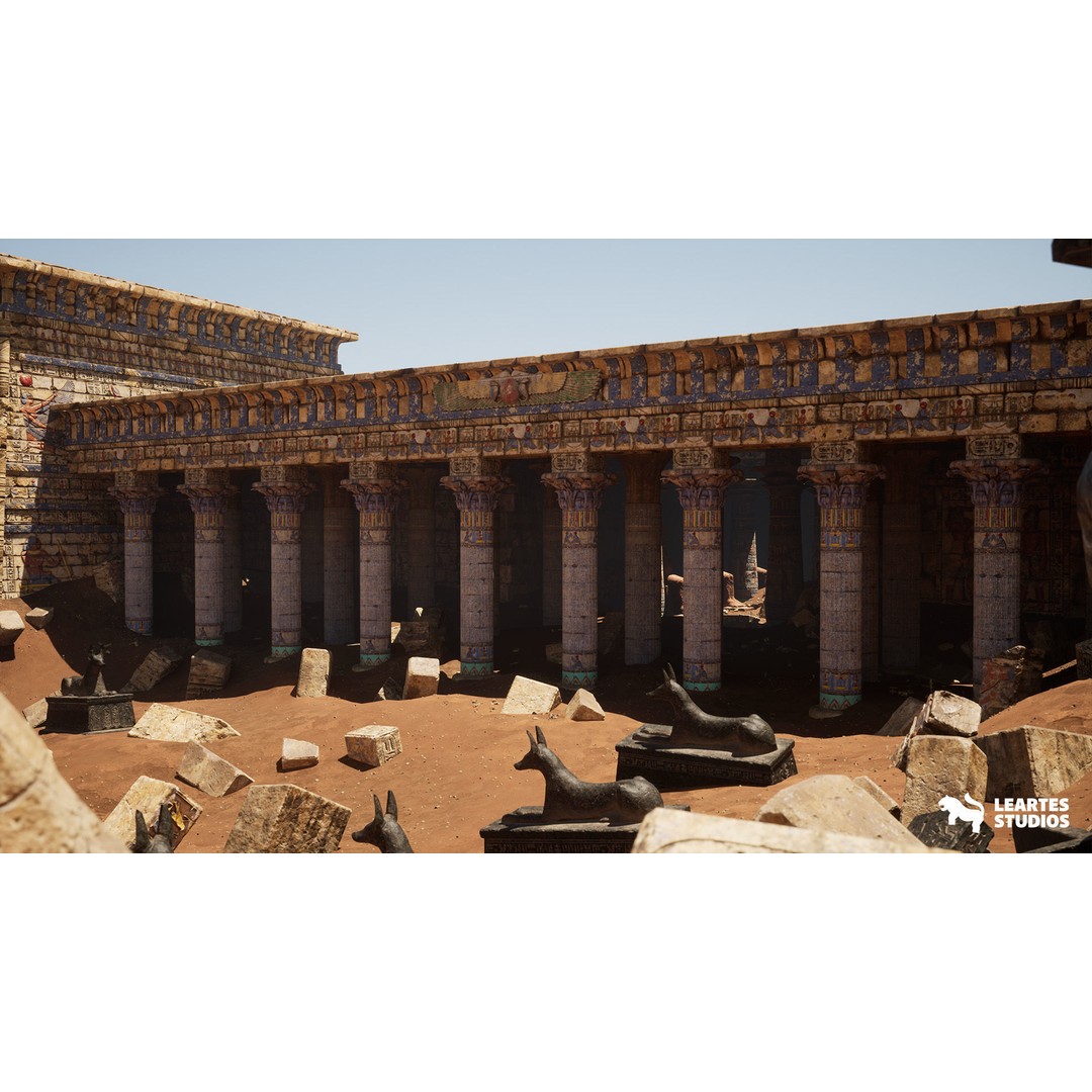 Egyptian Temple 3D Model – Low Poly Game Asset, FBX, PBR - View 5