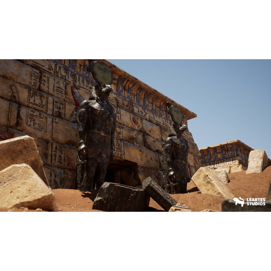 Egyptian Temple 3D Model – Low Poly Game Asset, FBX, PBR - View 6