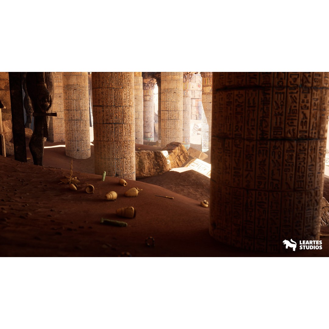 Egyptian Temple 3D Model – Low Poly Game Asset, FBX, PBR - View 9