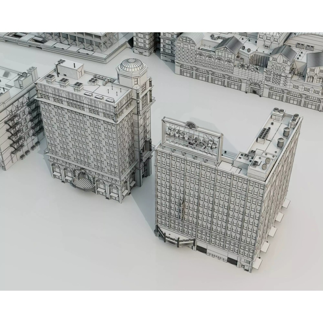 Commercial Office Building 3D Model – Low Poly Urban Architecture, FBX - View 11