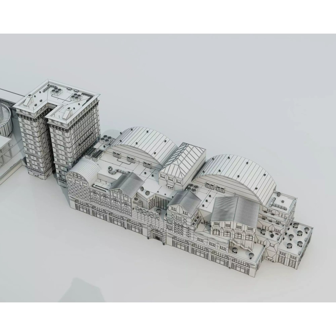 Commercial Office Building 3D Model – Low Poly Urban Architecture, FBX - View 14