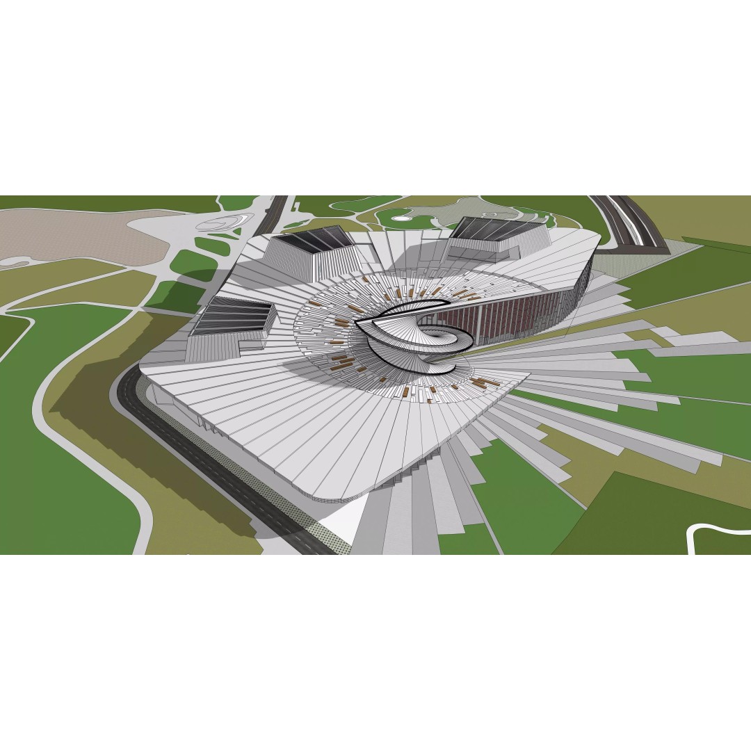 Shanghai Opera House 3D Model – Editable Rhino Design, FBX, OBJ - View 7