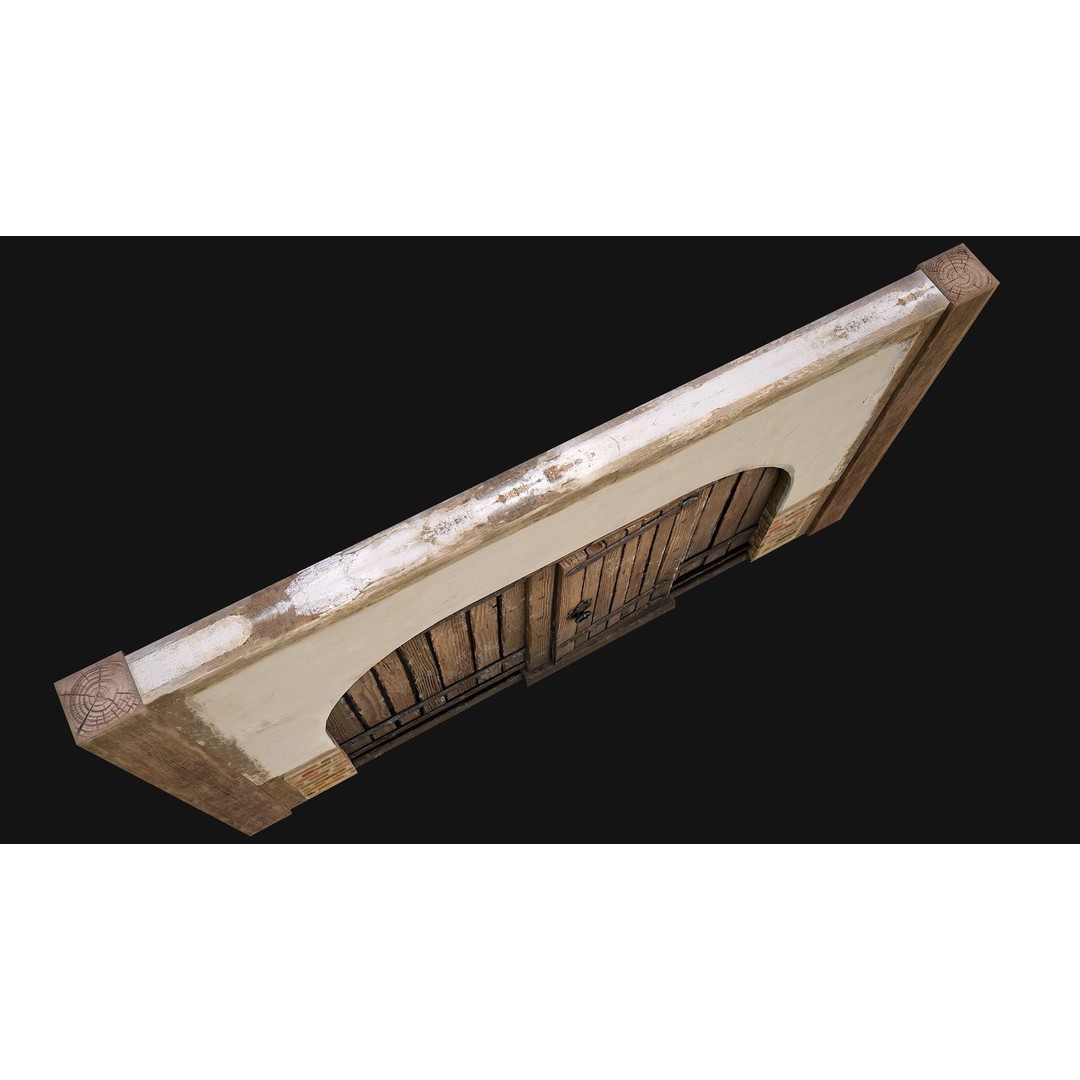 Medieval Doors and Walls 3D Model – Low Poly Game Asset, FBX - View 31