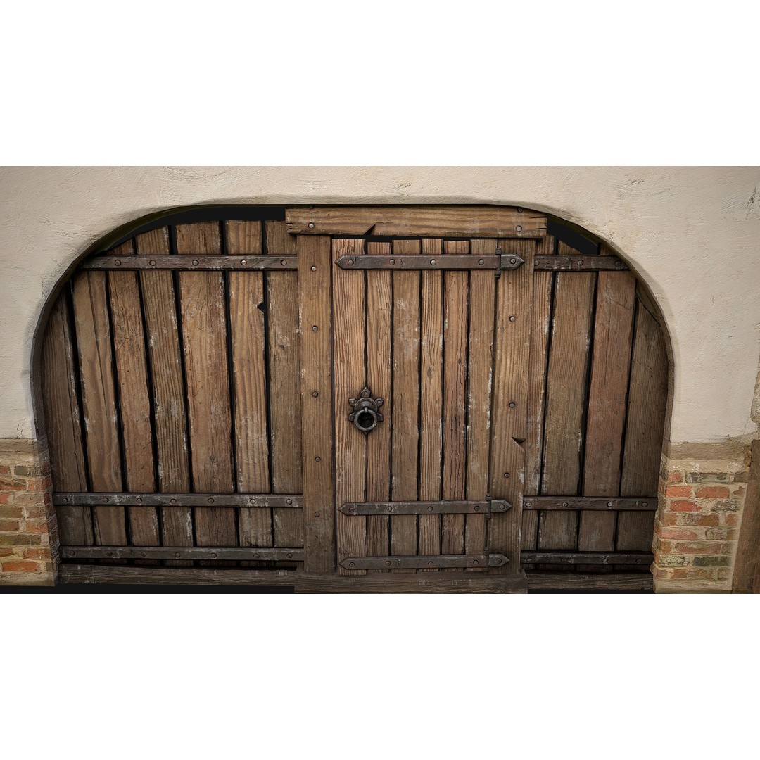 Medieval Doors and Walls 3D Model – Low Poly Game Asset, FBX - View 32