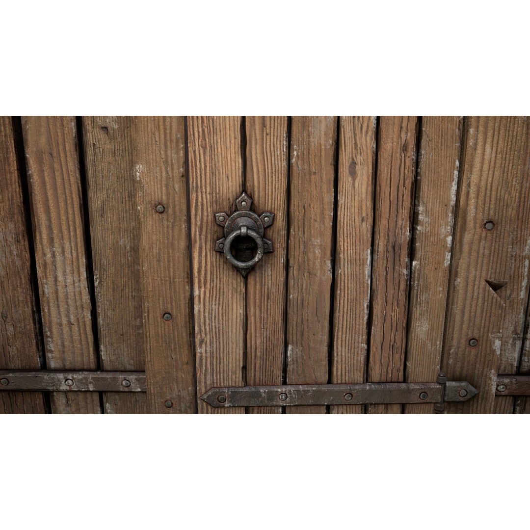 Medieval Doors and Walls 3D Model – Low Poly Game Asset, FBX - View 33
