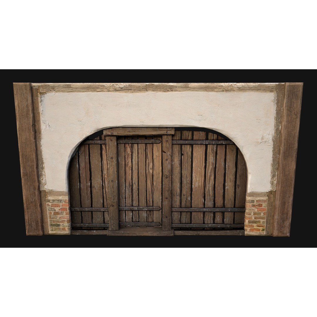 Medieval Doors and Walls 3D Model – Low Poly Game Asset, FBX - View 40