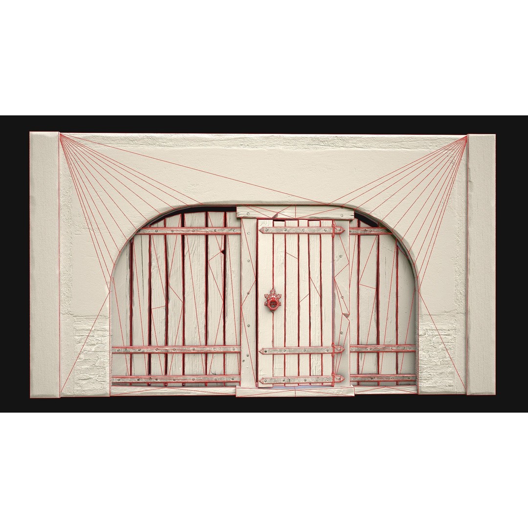 Medieval Doors and Walls 3D Model – Low Poly Game Asset, FBX - View 46