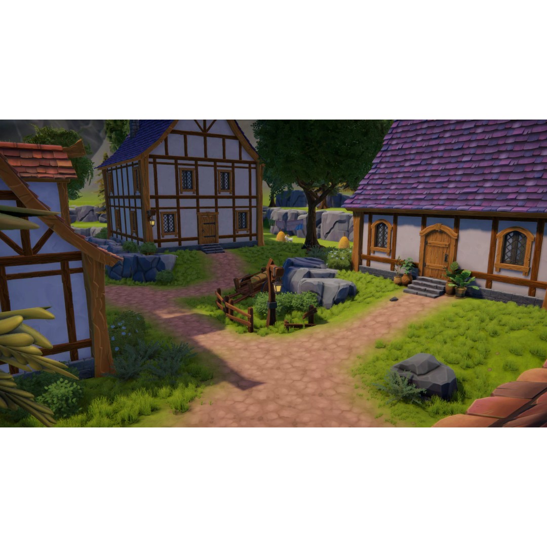 Stylized Village 3D Model – Low Poly Fantasy Settlement, FBX - View 15