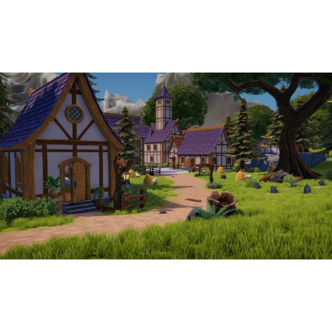 Stylized Village 3D Model – Low Poly Fantasy Settlement, FBX - View 2