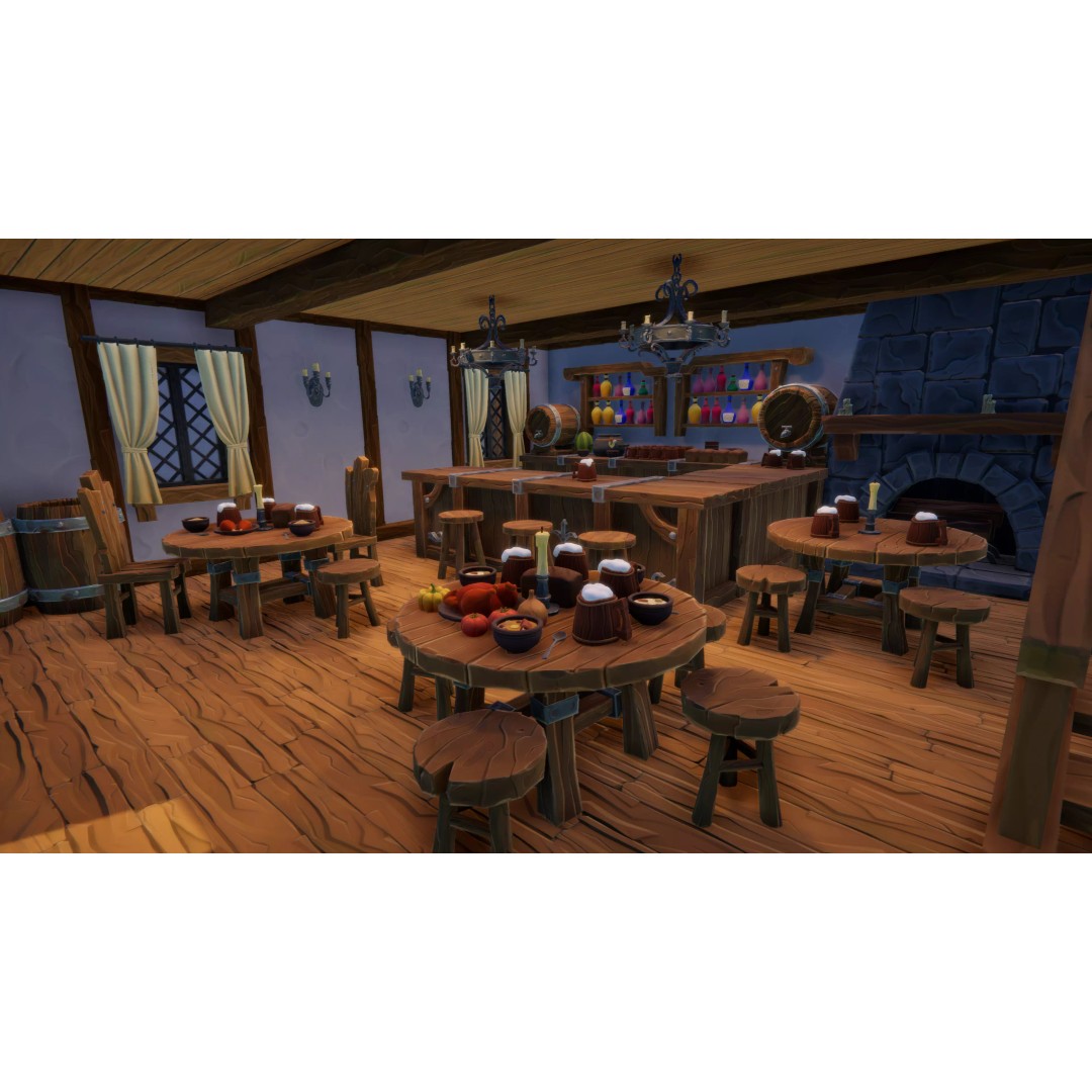 Stylized Village 3D Model – Low Poly Fantasy Settlement, FBX - View 7