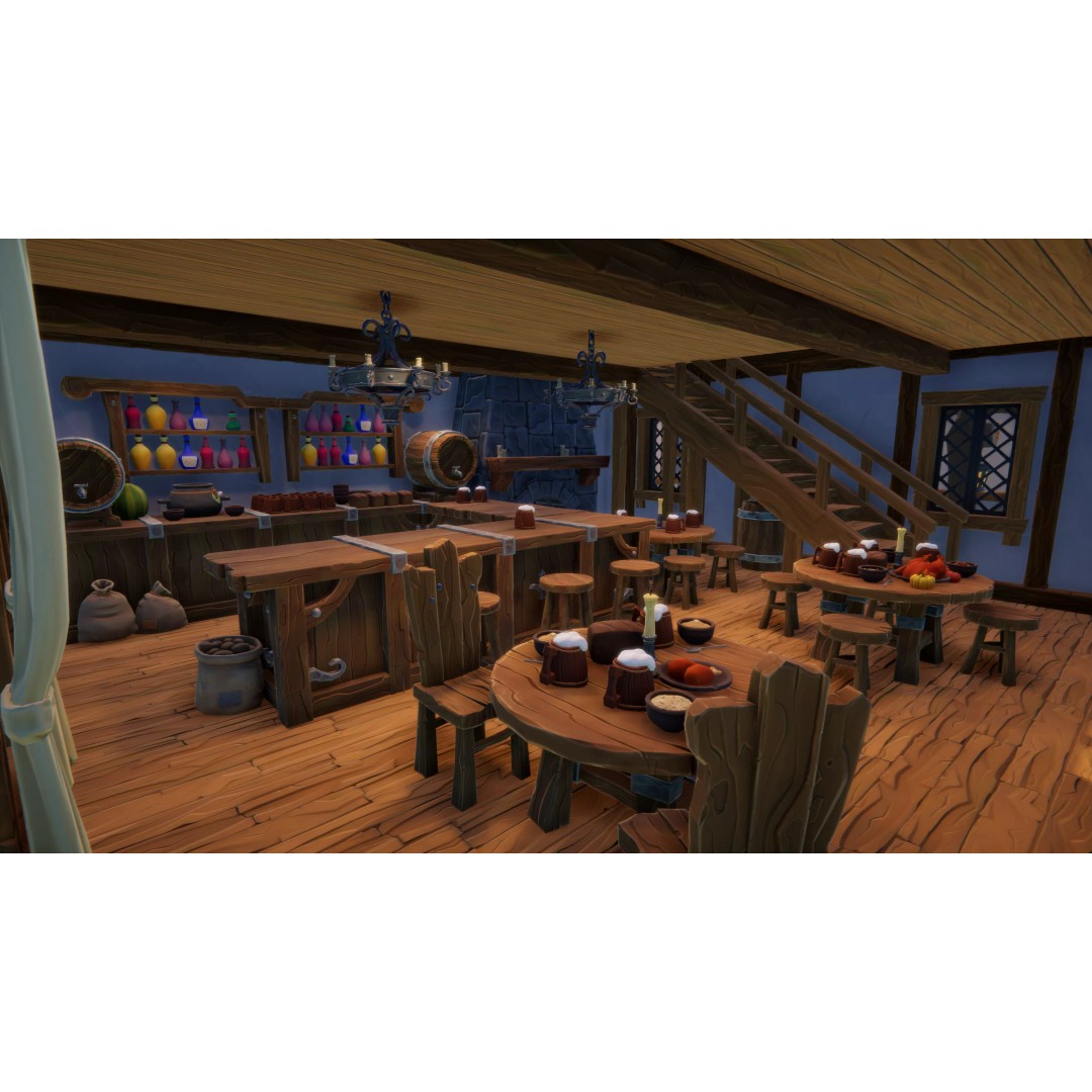 Stylized Village 3D Model – Low Poly Fantasy Settlement, FBX - View 8