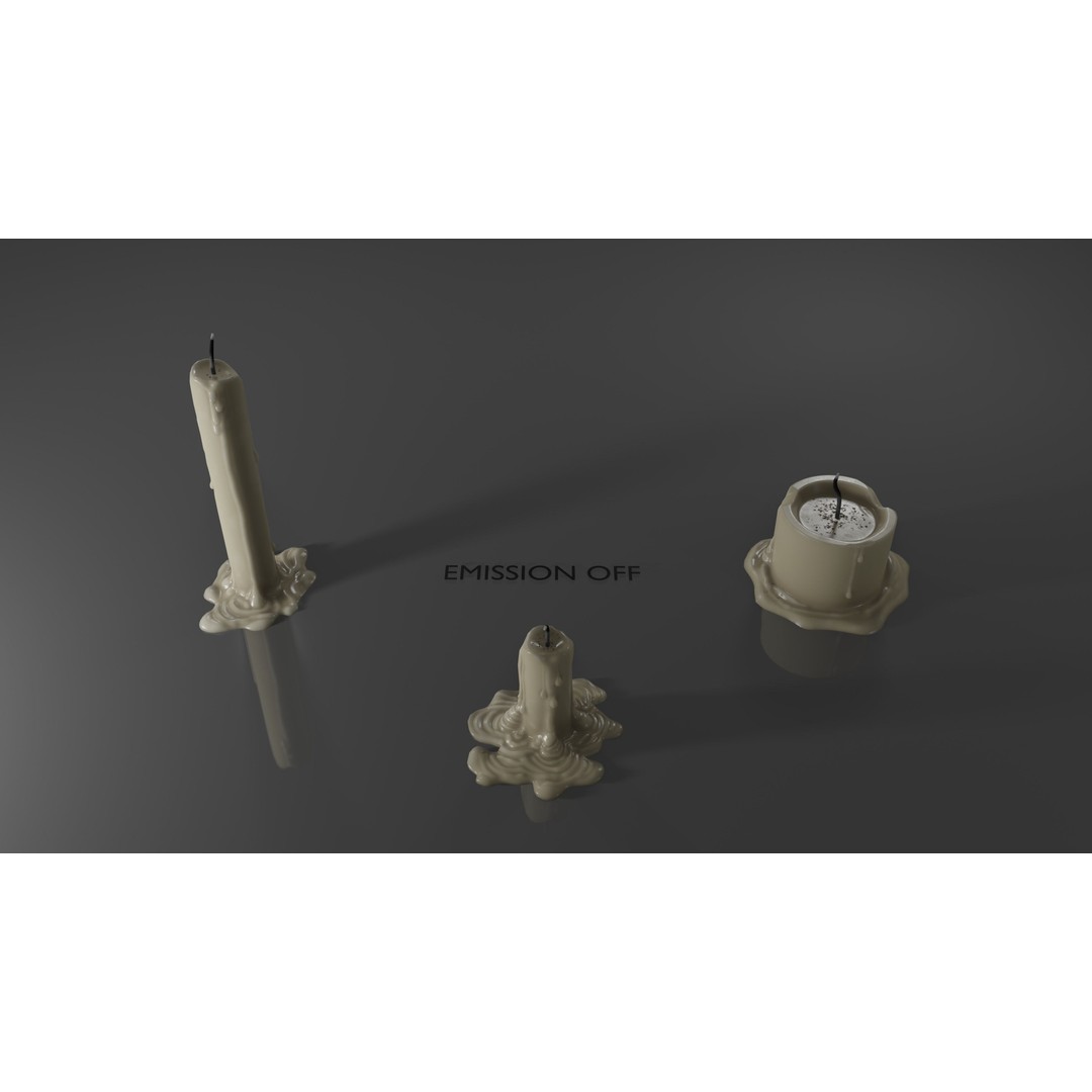 Candles 3D Model – Low Poly Game Asset with PBR Textures - View 5