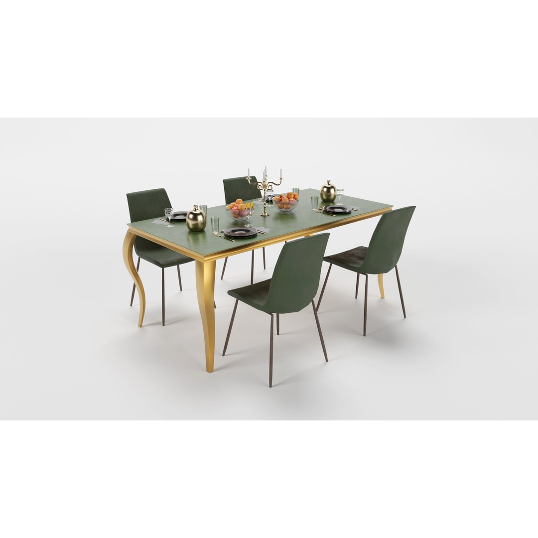 Dining Table Sets 3D Model – High Poly Furniture Collection, FBX - View 11