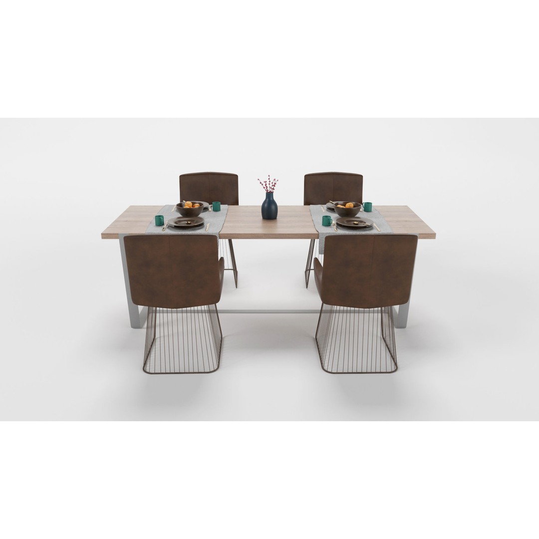 Dining Table Sets 3D Model – High Poly Furniture Collection, FBX - View 13