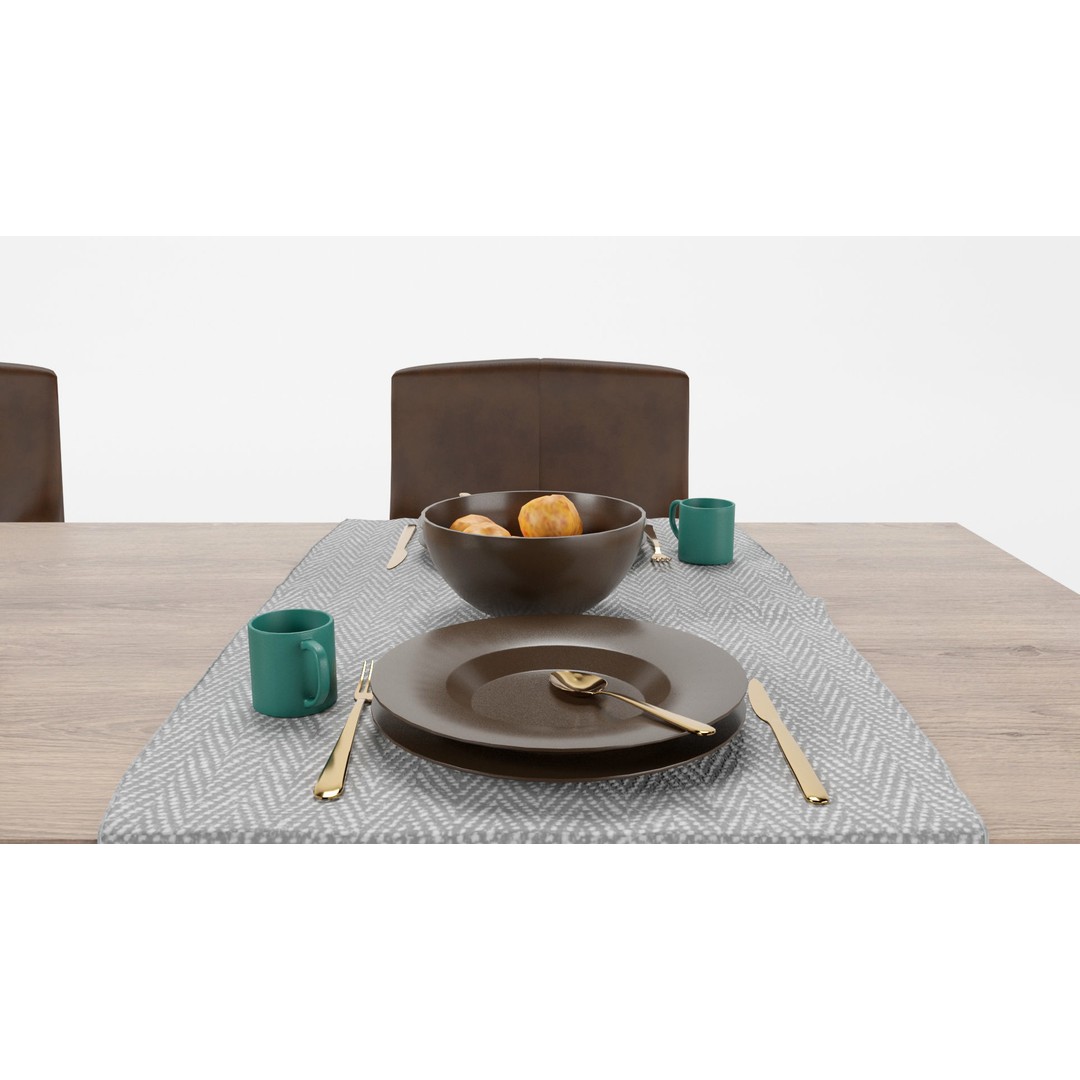 Dining Table Sets 3D Model – High Poly Furniture Collection, FBX - View 14