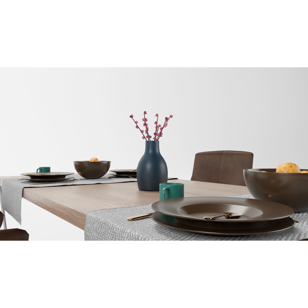 Dining Table Sets 3D Model – High Poly Furniture Collection, FBX - View 15