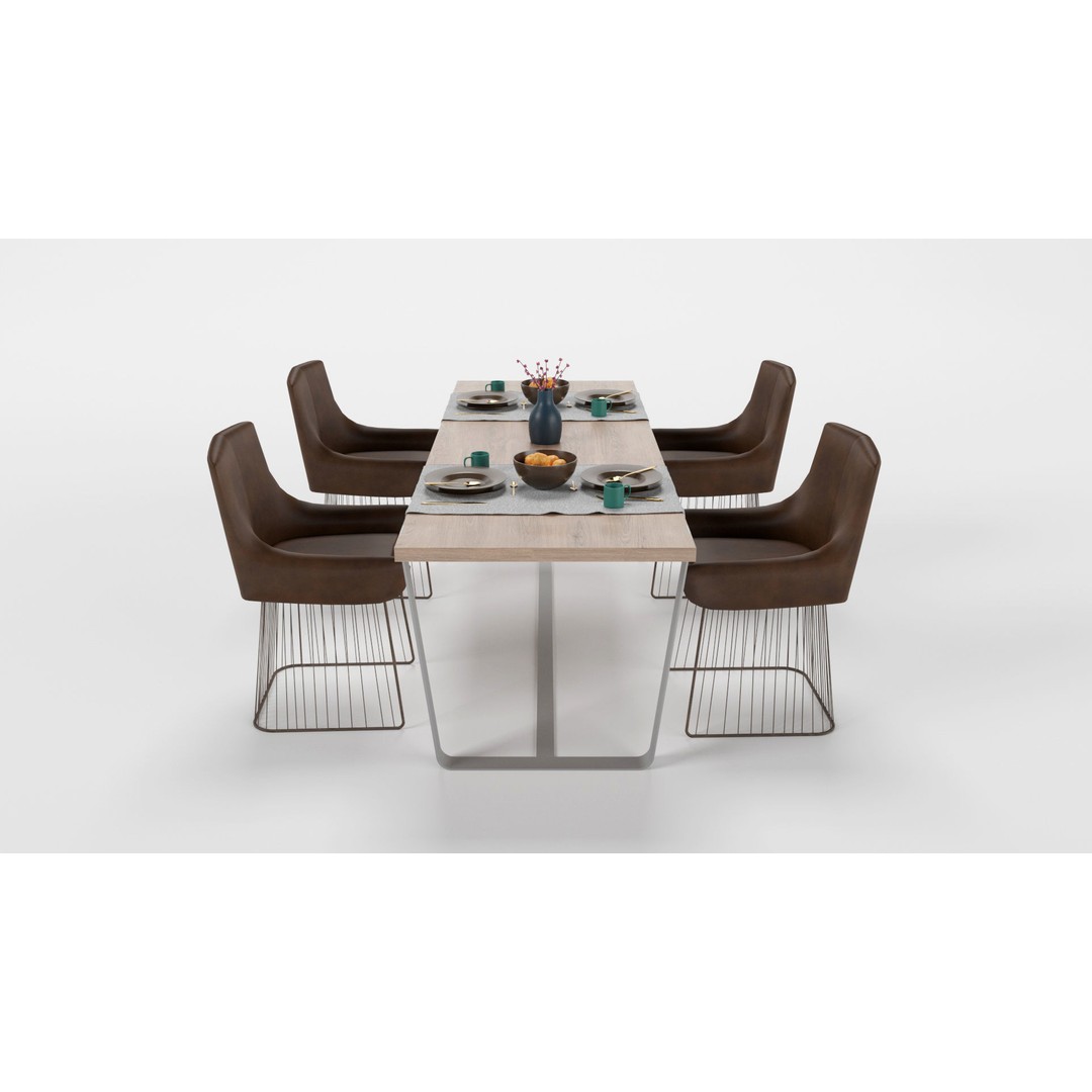 Dining Table Sets 3D Model – High Poly Furniture Collection, FBX - View 16