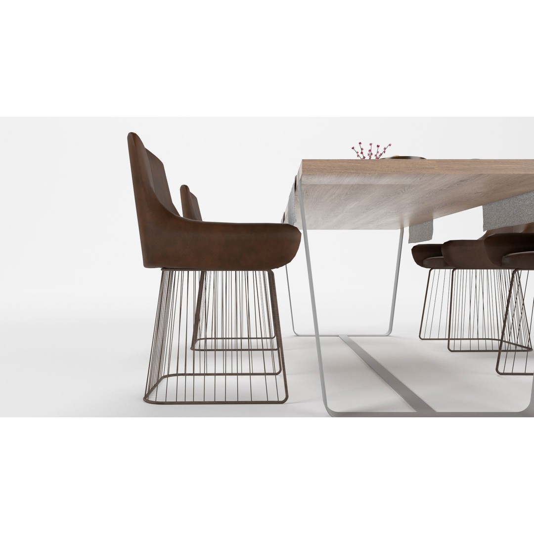 Dining Table Sets 3D Model – High Poly Furniture Collection, FBX - View 17
