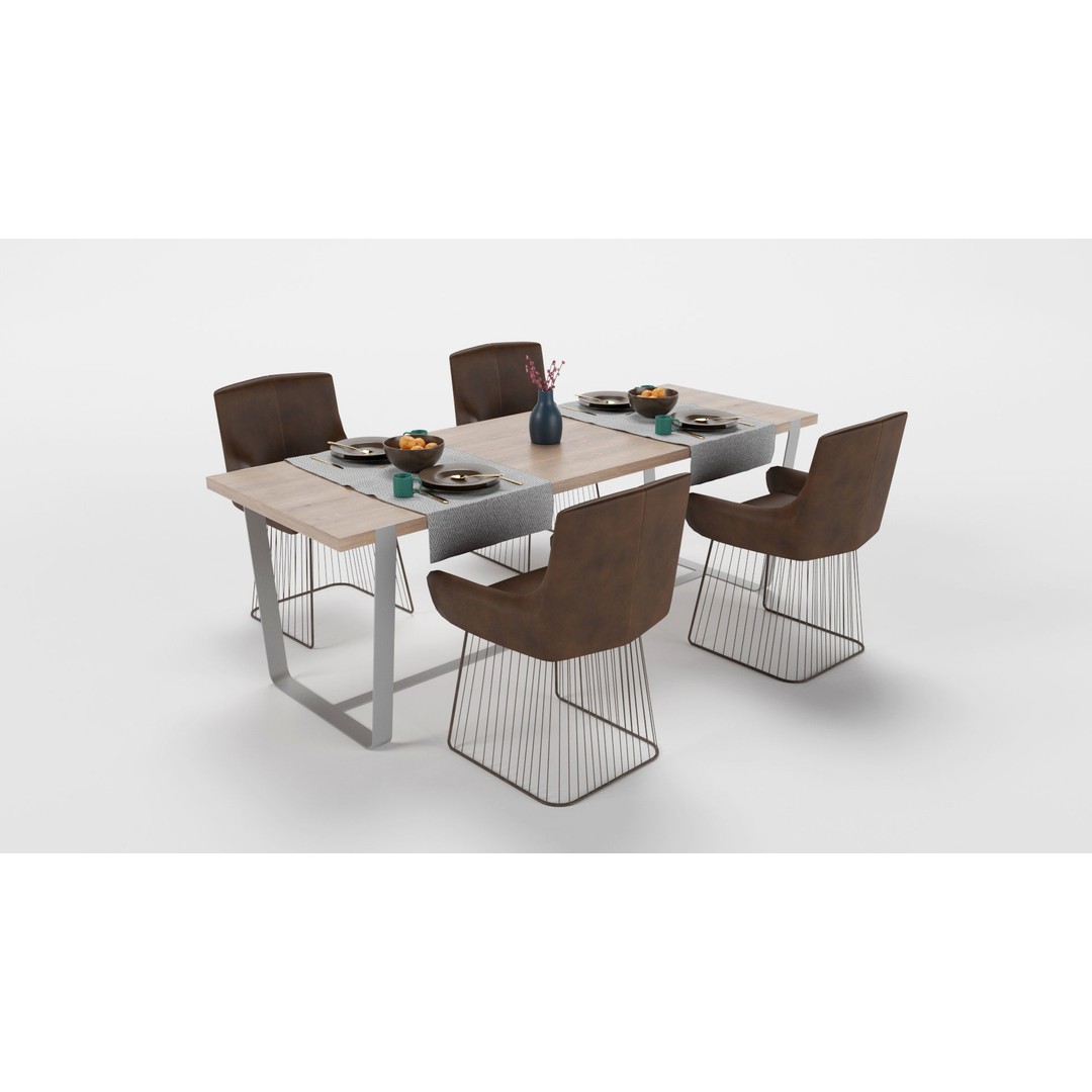Dining Table Sets 3D Model – High Poly Furniture Collection, FBX - View 19