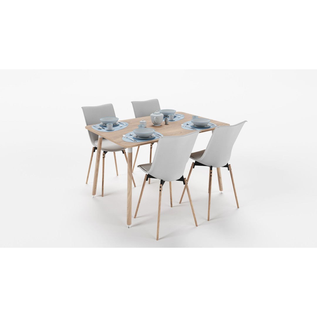Dining Table Sets 3D Model – High Poly Furniture Collection, FBX - View 22