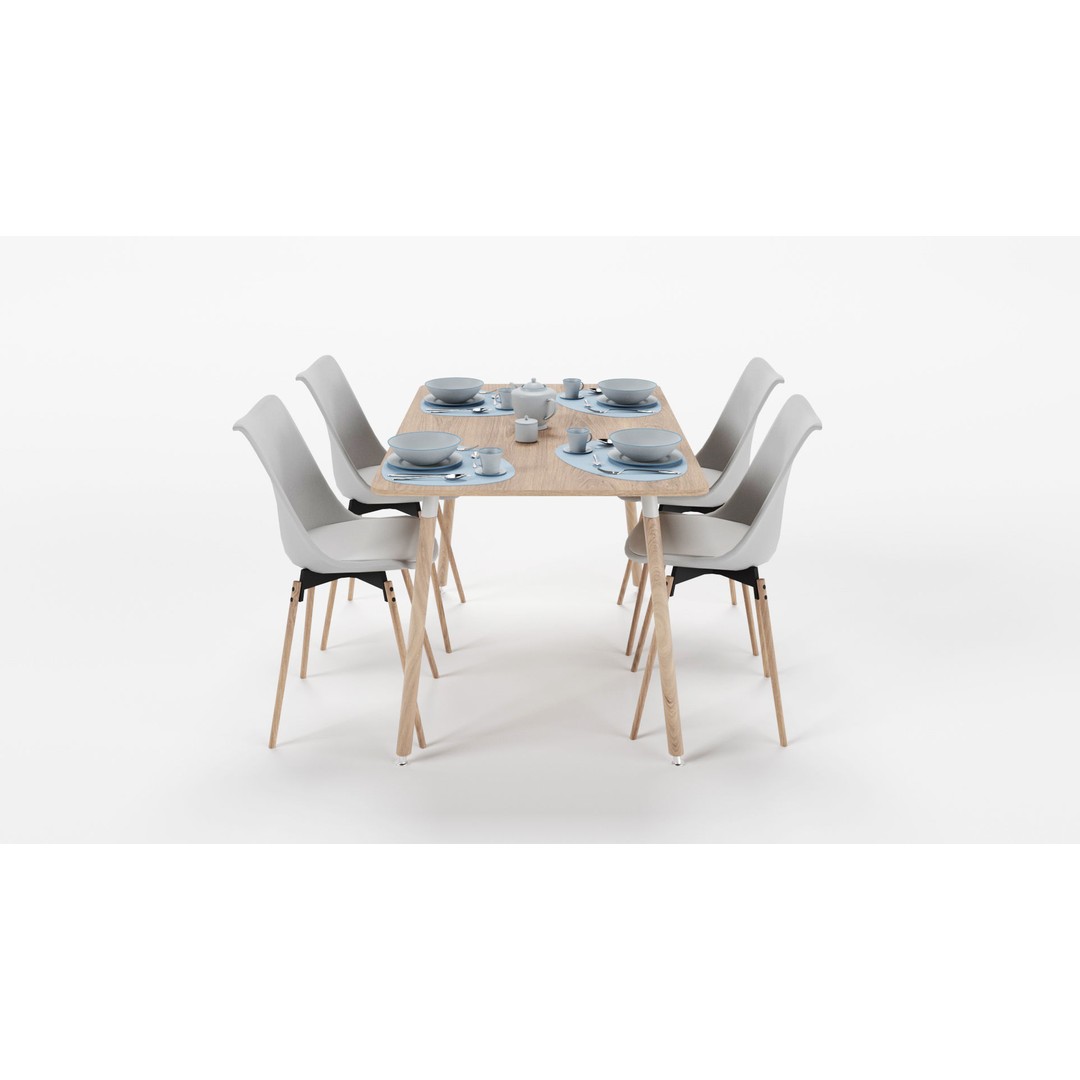 Dining Table Sets 3D Model – High Poly Furniture Collection, FBX - View 23
