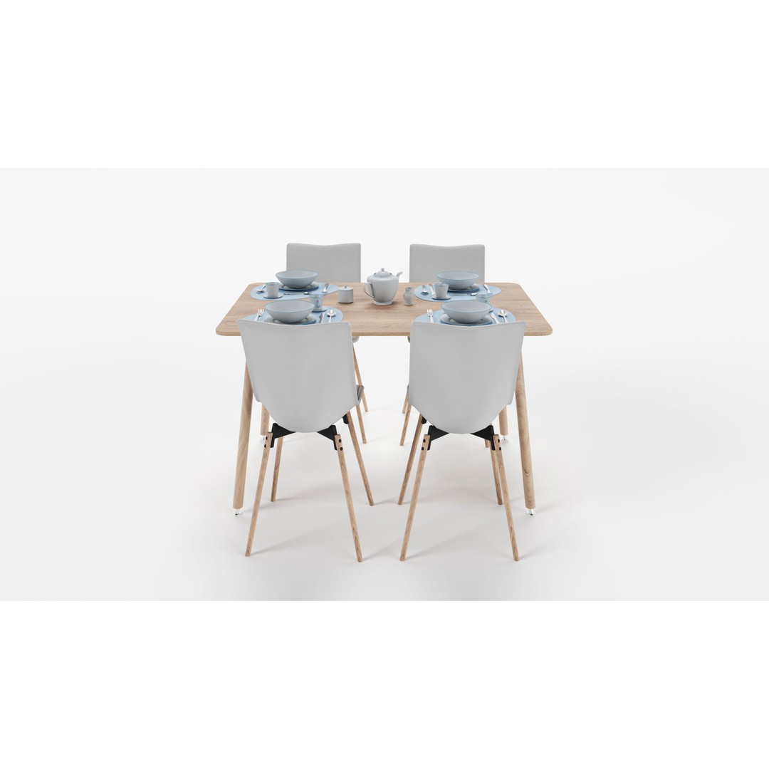 Dining Table Sets 3D Model – High Poly Furniture Collection, FBX - View 25