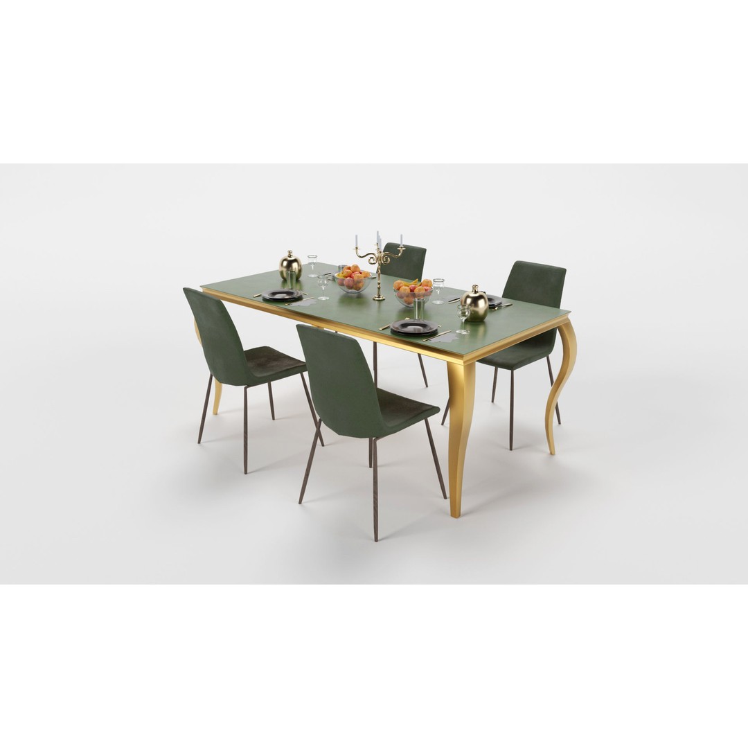 Dining Table Sets 3D Model – High Poly Furniture Collection, FBX - View 3
