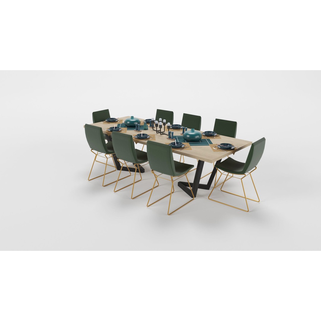 Dining Table Sets 3D Model – High Poly Furniture Collection, FBX - View 32