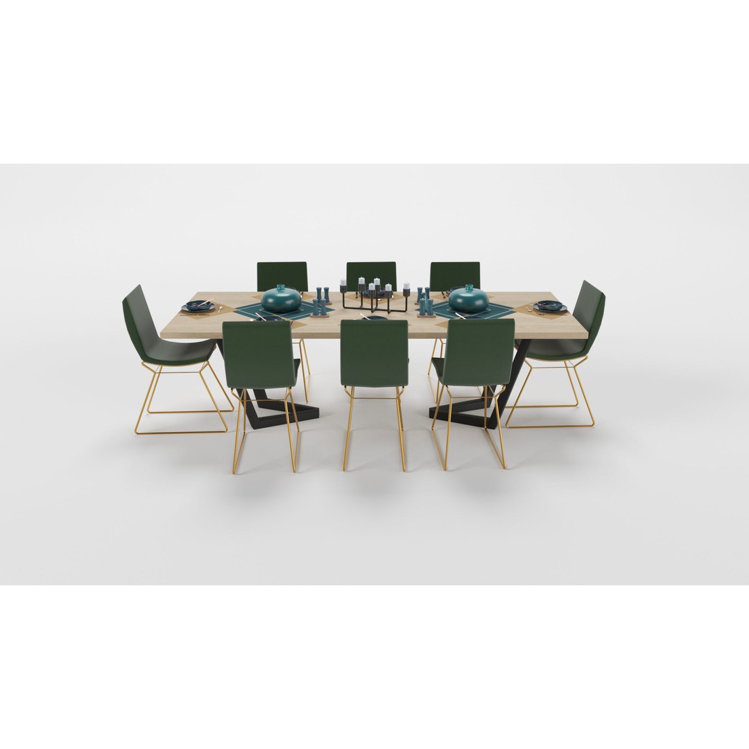 Dining Table Sets 3D Model – High Poly Furniture Collection, FBX - View 35