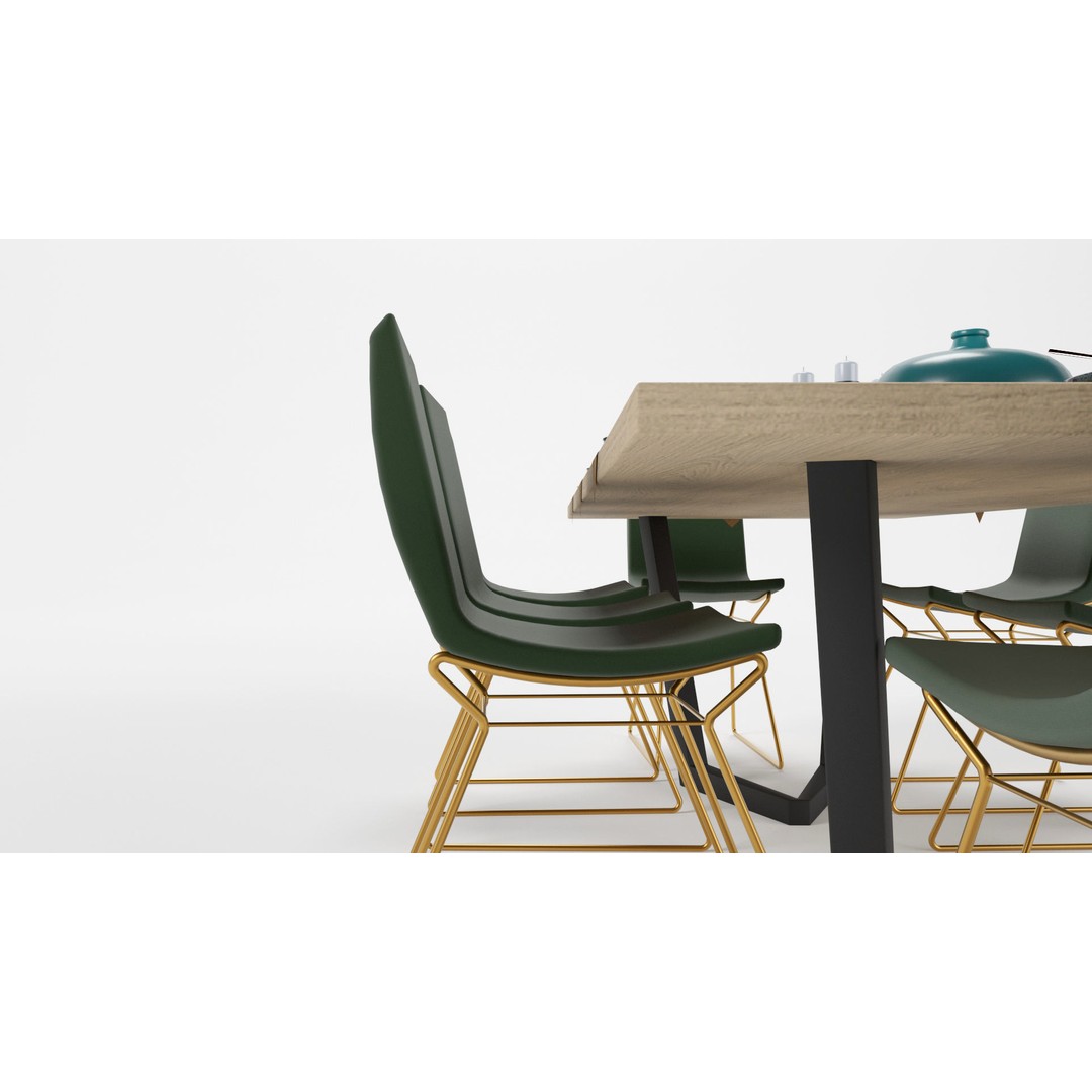 Dining Table Sets 3D Model – High Poly Furniture Collection, FBX - View 36