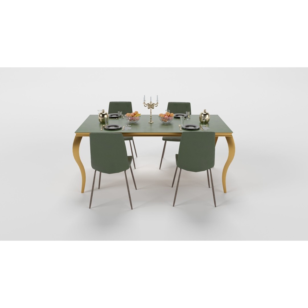 Dining Table Sets 3D Model – High Poly Furniture Collection, FBX - View 7