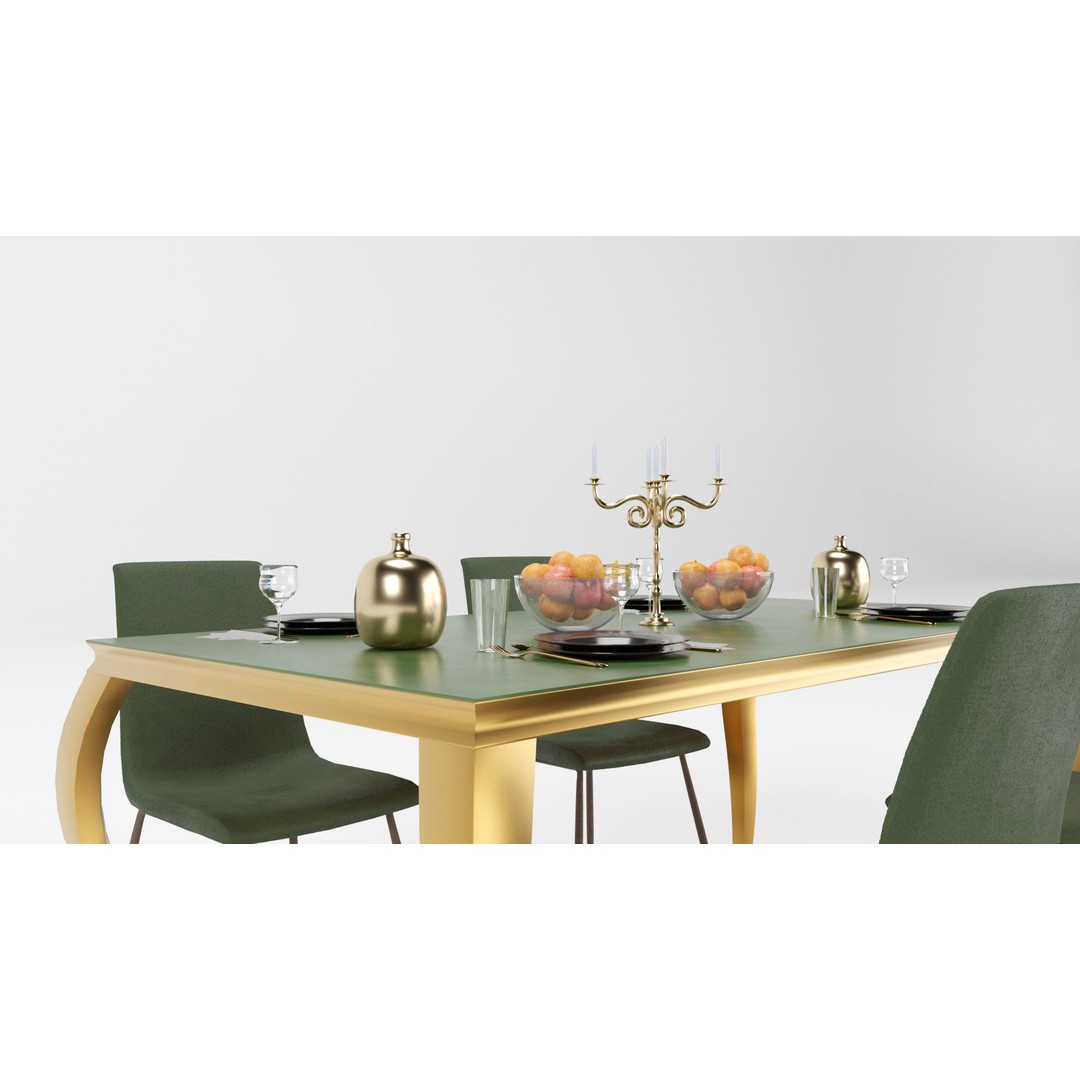 Dining Table Sets 3D Model – High Poly Furniture Collection, FBX - View 8