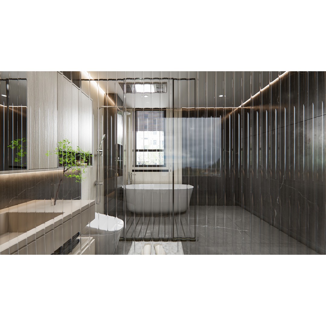 Modern Bathroom 3D Model – Elegant Vanity Scene, Blender, FBX, OBJ - View 11