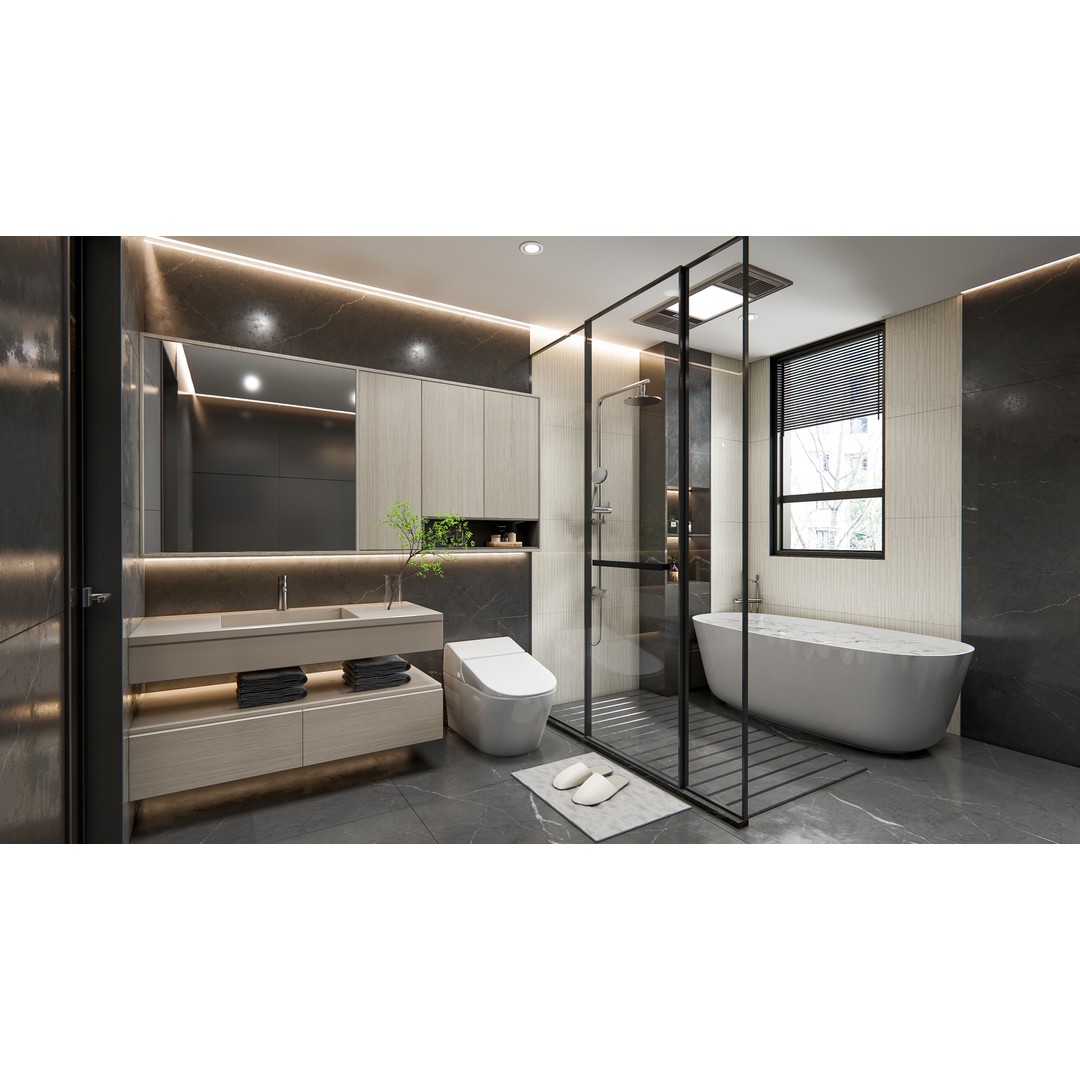 Modern Bathroom 3D Model – Elegant Vanity Scene, Blender, FBX, OBJ - View 13
