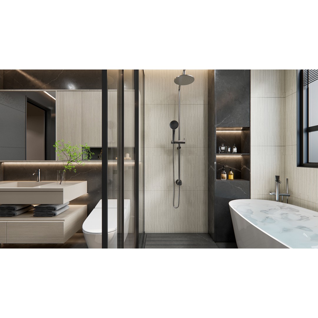 Modern Bathroom 3D Model – Elegant Vanity Scene, Blender, FBX, OBJ - View 6