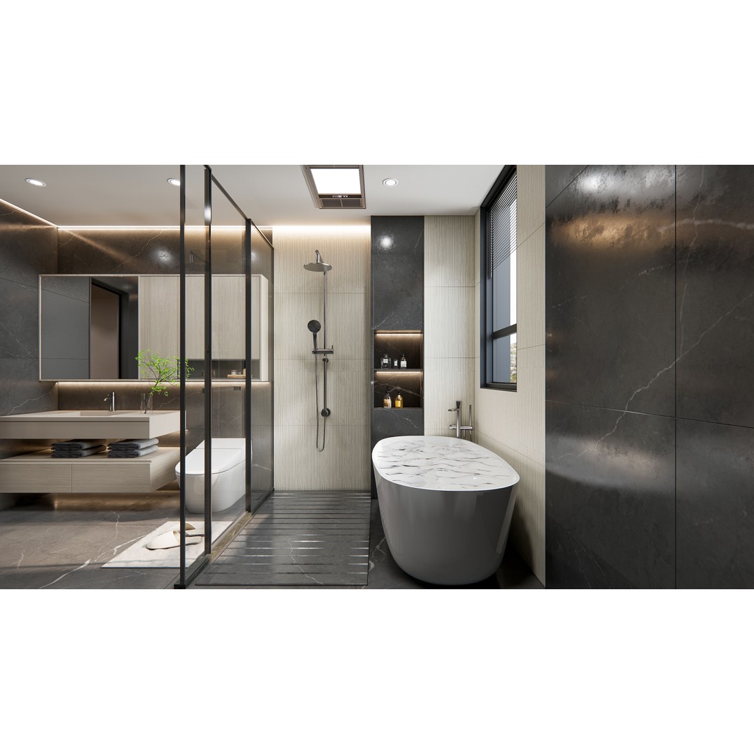 Modern Bathroom 3D Model – Elegant Vanity Scene, Blender, FBX, OBJ - View 8