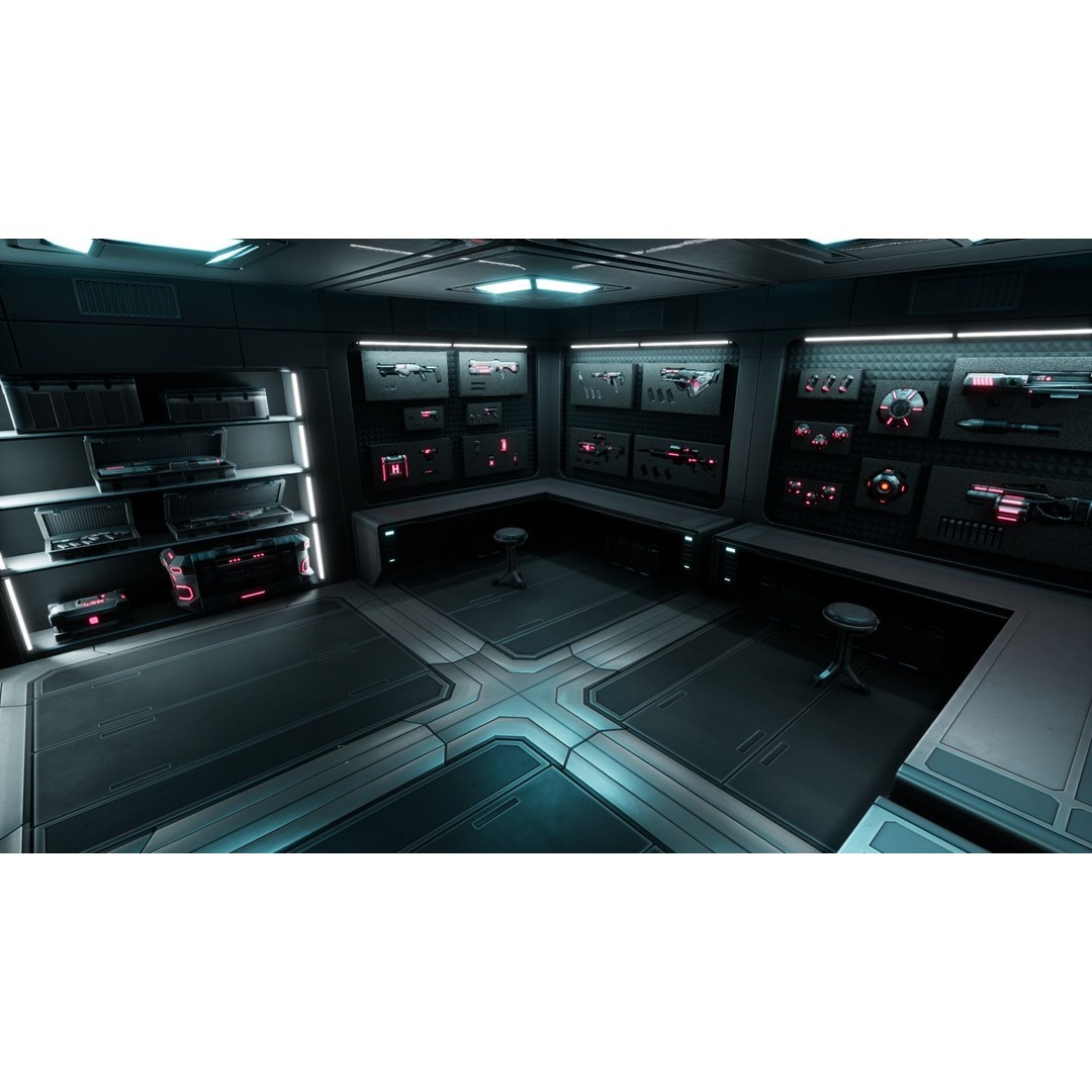 Sci-Fi Weapon Loft Interior 3D Model – Low Poly Game Asset, FBX - View 16