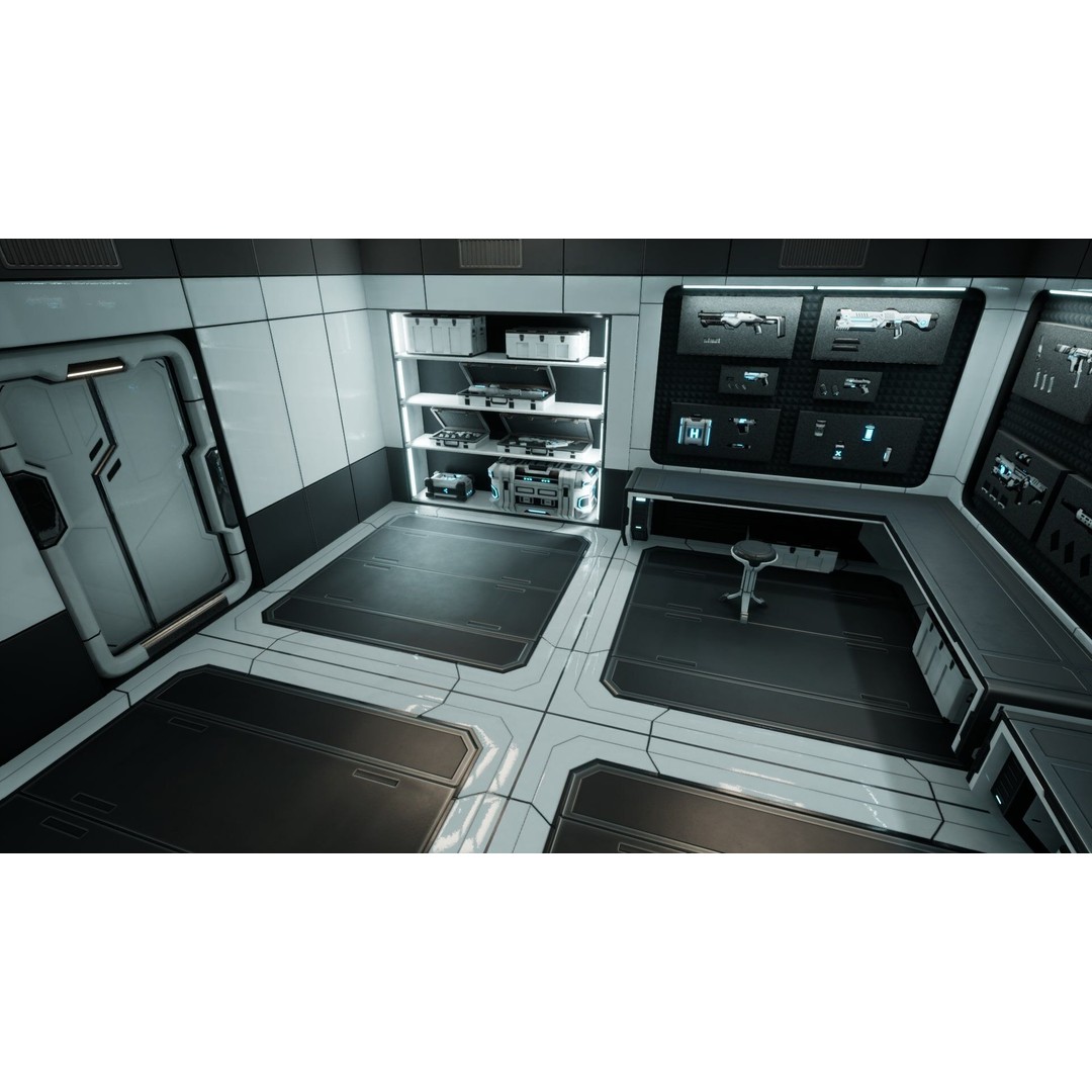 Sci-Fi Weapon Loft Interior 3D Model – Low Poly Game Asset, FBX - View 8
