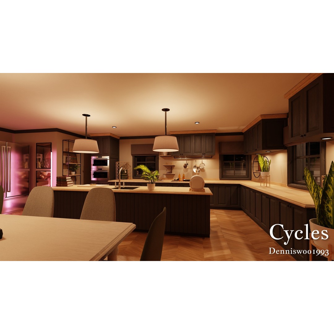 Modular Classic American House 3D Model – Low Poly Game Asset, Blender - View 29