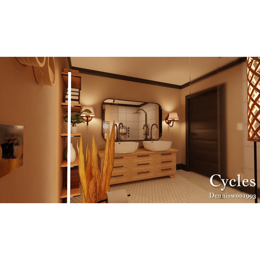 Modular Classic American House 3D Model – Low Poly Game Asset, Blender - View 31