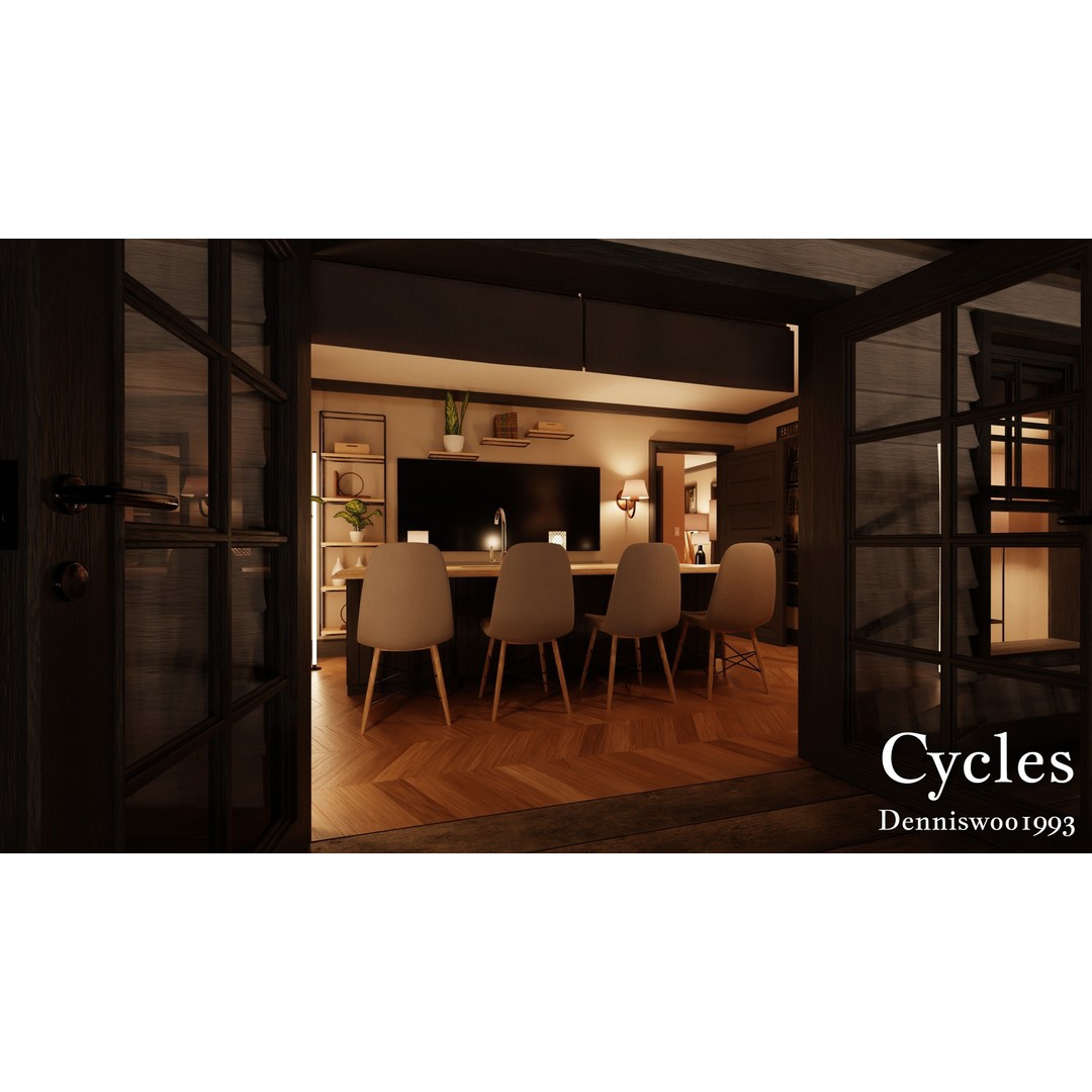 Modular Classic American House 3D Model – Low Poly Game Asset, Blender - View 33