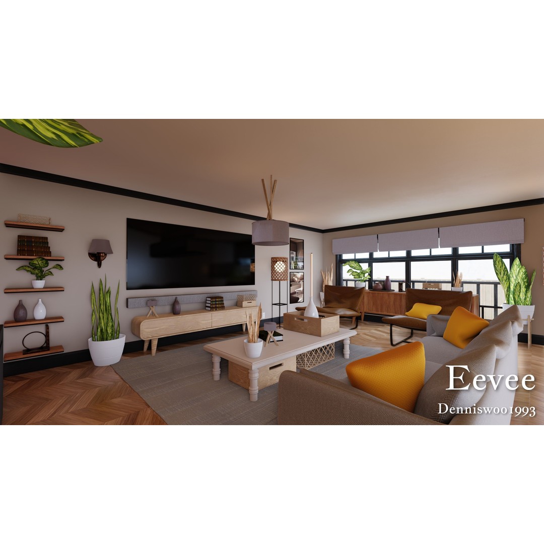Modular Classic American House 3D Model – Low Poly Game Asset, Blender - View 38