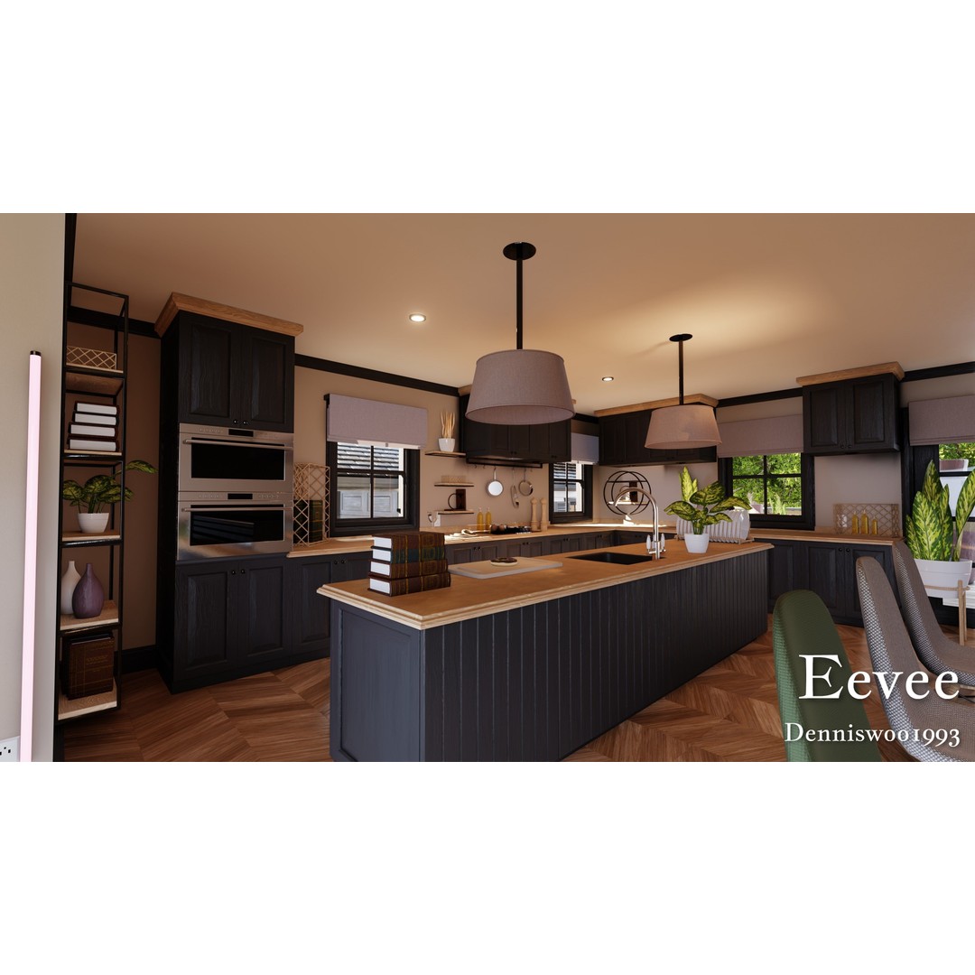 Modular Classic American House 3D Model – Low Poly Game Asset, Blender - View 39