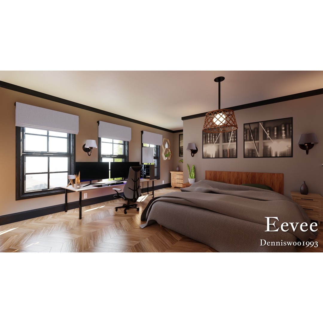 Modular Classic American House 3D Model – Low Poly Game Asset, Blender - View 41